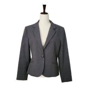 H&M Women's Classic Dark Grey Fitted Blazer Single Breasted US Size 14